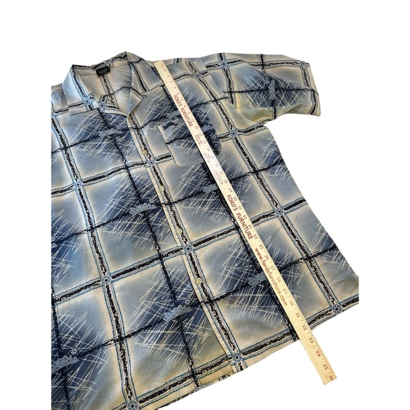 Southpole Vintage Y2K‎ Graphic Print Shirt XXL Blue White Plaid Streetwear 90's - Picture 8 of 9